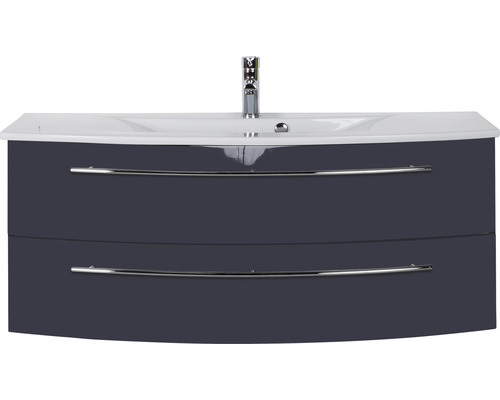 Waschtischunterschrank mit zwei Schubladen und Aufsatzwaschbecken