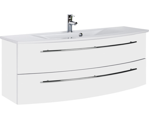 Lavabo avec meuble bas Marlin 3040 lxhxp 121x90x51 cm couleur de façade blanc brillant