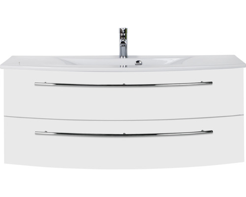 Waschtischunterschrank mit zwei Schubladen und Aufsatzwaschbecken