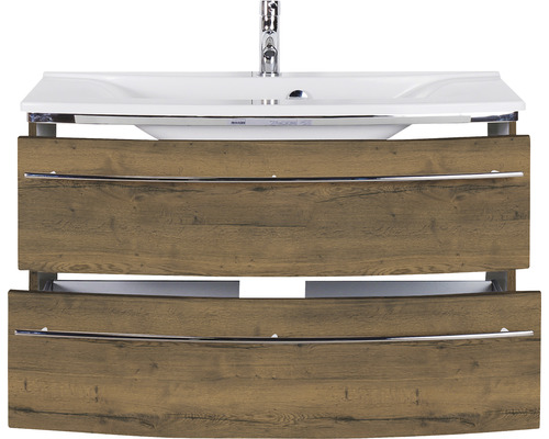 Waschtischunterschrank mit Waschbecken und Armatur