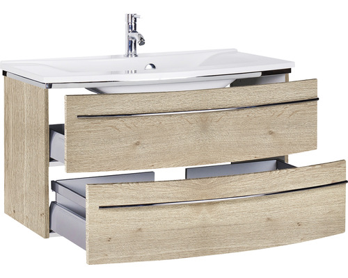 Waschbeckenunterschrank mit zwei offenen Schubladen