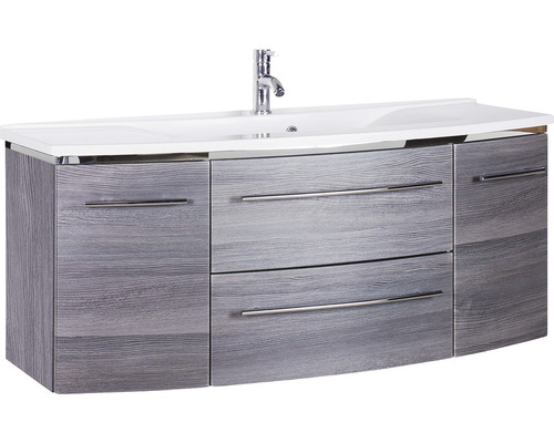 Lavabo avec meuble bas Marlin 3040 lxhxp 122x90x48 cm couleur de façade châtaignier graphite