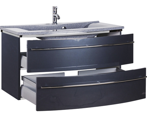 Waschtisch mit zwei Schubladen, Waschtischplatte und Armatur