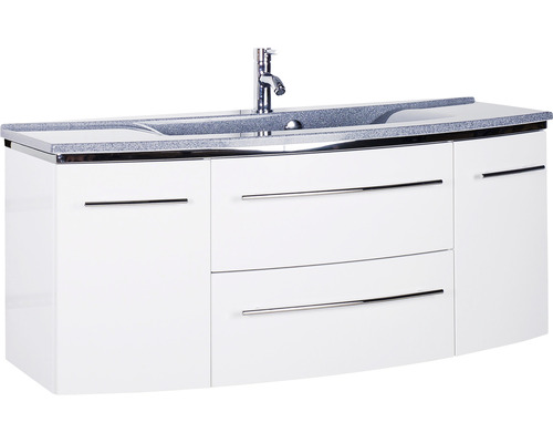 Lavabo avec meuble bas Marlin 3040 lxhxp 122x90x48 cm couleur de façade blanc brillant