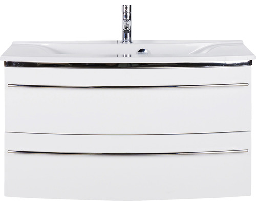 Waschtischunterschrank mit Waschbecken und Armatur