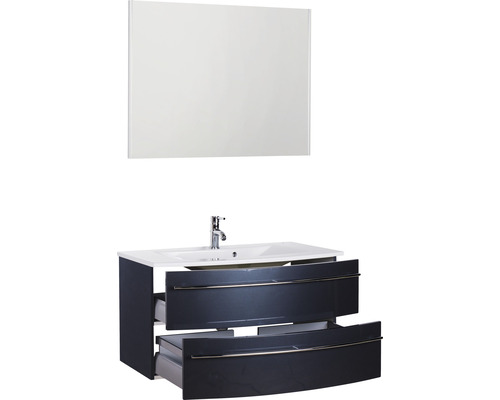 Meuble-lavabo avec meuble bas et miroir pour la salle de bain