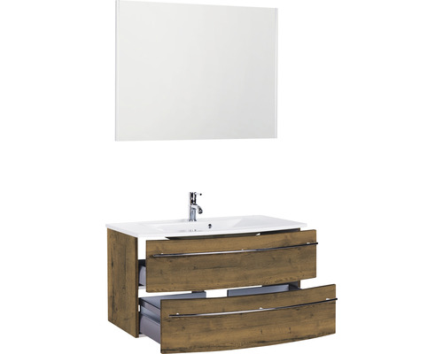 Meuble-lavabo avec meuble bas et miroir pour la salle de bains