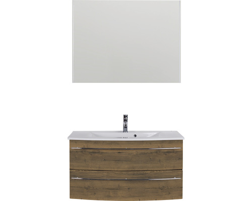 Meuble sous-lavabo avec lavabo et miroir pour la salle de bain