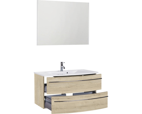 Meuble-lavabo avec meuble bas et miroir pour la salle de bains