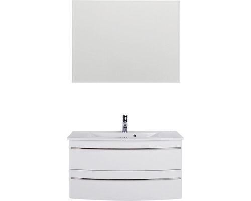 Meuble-lavabo avec meuble bas et miroir pour la salle de bain