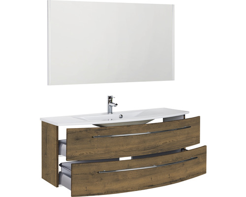 Waschtisch mit Unterschrank, Waschbecken und Spiegel für das Badezimmer