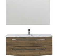Meuble-lavabo avec meuble sous-vasque, miroir, lavabo et robinetterie