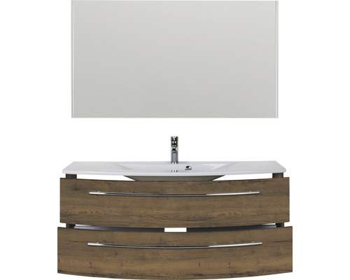 Badezimmermöbel-Set mit Waschbecken, Unterschrank und Spiegel