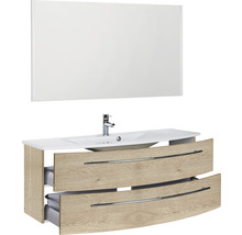 Combinaison de lavabo avec deux tiroirs, lavabo et miroir