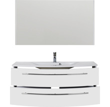 Meuble-lavabo avec miroir, meuble bas et deux tiroirs