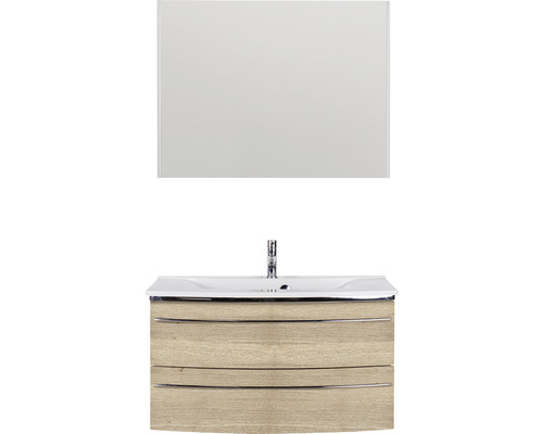 Badezimmerset mit Waschbeckenunterschrank und Spiegel