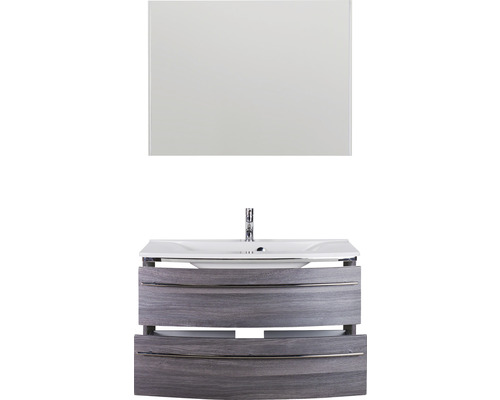 Ensemble de meubles-lavabos avec miroir, comprenant un meuble sous-lavabo avec lavabo