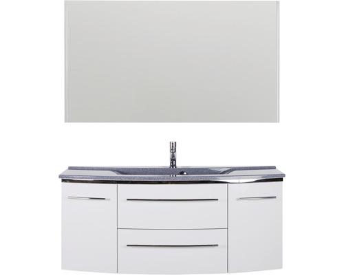 Ensemble de meubles de salle de bains avec meuble sous-lavabo, lavabo et miroir