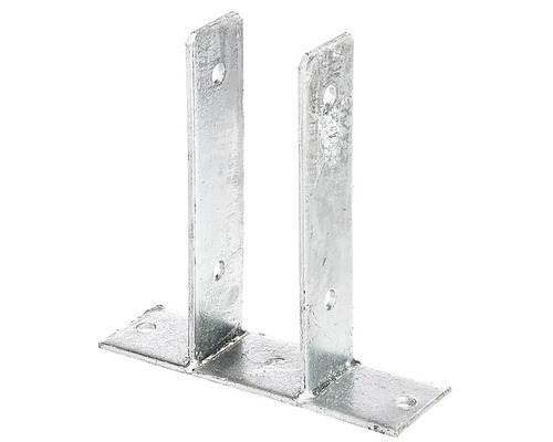 Support de poteaux en u à visser 71x200 mm, galvanisé à chaud, 1 unité Support de poteau en métal avec trous de fixation