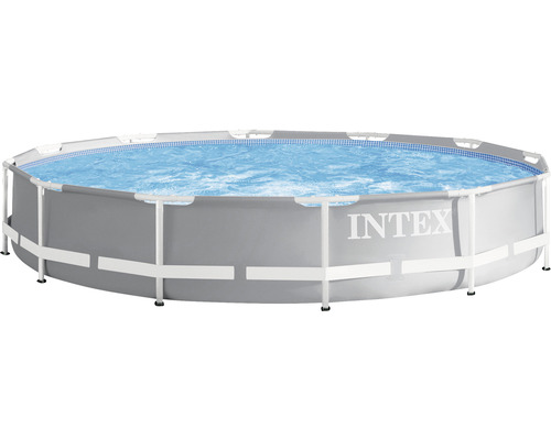 Aufstellpool Framepool-Set Intex rund Ø 366x76 cm inkl. Kartuschenfilteranlage grau