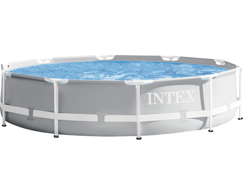 Ensemble de piscine hors sol piscine tubulaire Intex ronde Ø 305x76 cm y compris épurateur à cartouche gris
