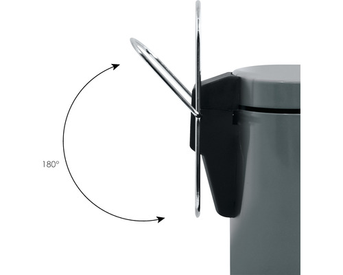 Poubelle avec bras pivotant à 180 degrés