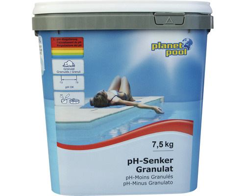 Granulés réducteurs de pH Planet Pool 7,5 kg Granulés de réduction du pH en paquet de 7,5 kilogrammes pour piscines