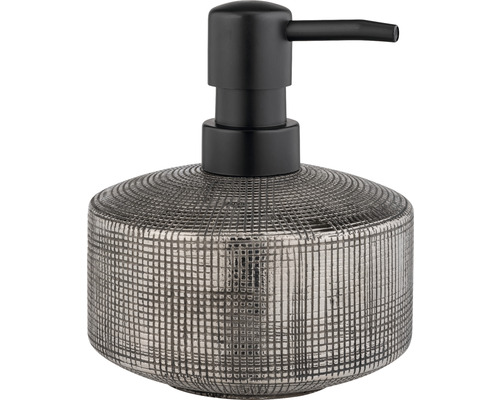 Seifenspender mit Strukturmuster und schwarzer Pumpe