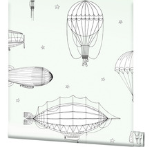 Rouleau de papier peint avec dirigeables et étoiles