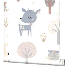 Papier peint avec des motifs d''animaux et de forêt pour chambre d''enfant
