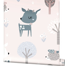 Papier peint avec motif d''animaux de la forêt