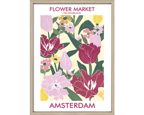 Tableau encadré Flower Market I 53x73 cm