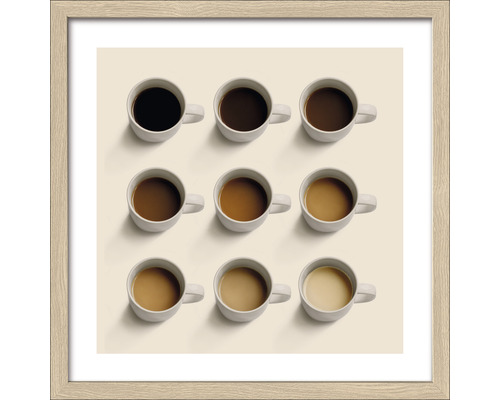 Tableau encadré Coffee Cups 33x33 cm
