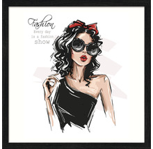 Gerahmtes Bild mit Fashion-Motiv, einer Frau mit Sonnenbrille