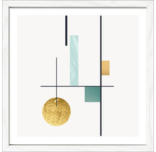 Gerahmtes abstraktes Kunstwerk mit geometrischen Formen