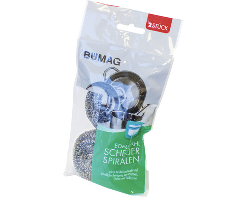 BUMAG Edelstahl Scheuerspiralen im Zweierpack