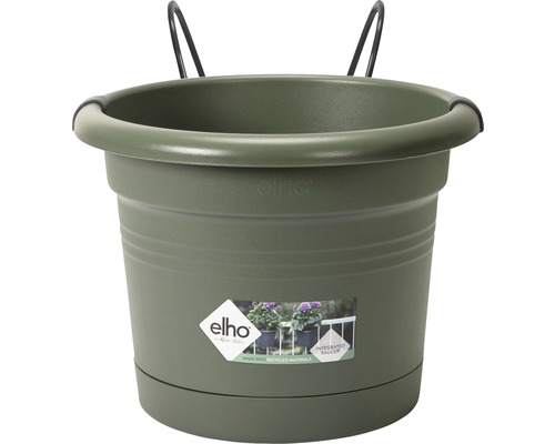 Pot de fleurs avec support elho allin1 plastique Ø 20 h 14 cm vert feuillage Jardinière de balcon en plastique avec dispositif de suspension