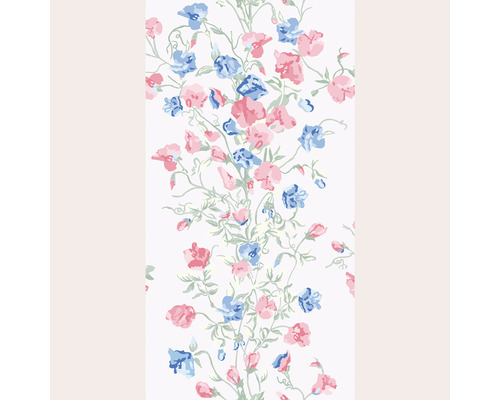 Papier peint intissé 115261 Laura Ashley Charlotte bleu rose vif Papier peint avec des fleurs bleues et rouges