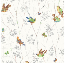 Vliestapete 115260 Laura Ashley Aviary Grün Weiss