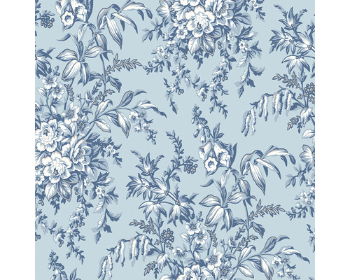 Papier peint intissé 115251 Laura Ashley Picardie bleu Motif floral avec des motifs floraux