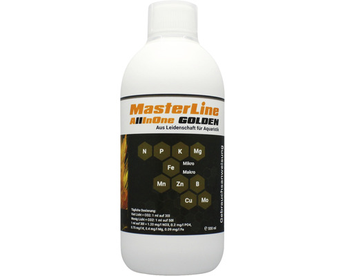 Engrais pour plantes d’aquarium MasterLine AllinOne Golden 500 ml Engrais combiné micro et macronutriments