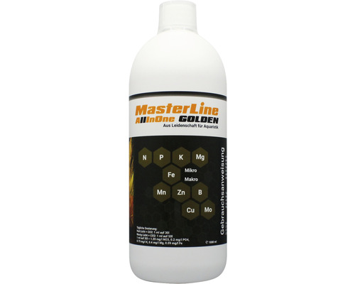 Aquariumpflanzendünger MasterLine AllinOne Golden 1000 ml Mikro- und Makronährstoff Kombidünger