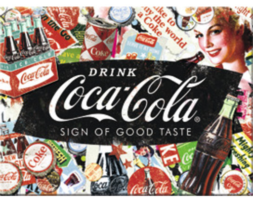 Aimant Coca-Cola Collage 6x8 cm