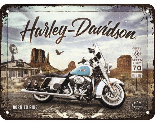 Plaque en tôle Harley-Davidson R 66 15x20 cm