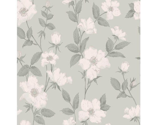 Papier peint intissé 114917 Laura Ashley Fleurir vert rose Papier peint à fleurs avec motif de roses