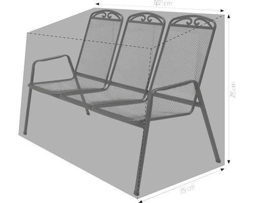 Schutzhülle für Gartenbank Acamp160 x 75 x 78 cm Polyester anthrazit