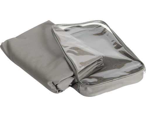 Housse de protection grise avec fermeture éclair et fenêtre de visualisation