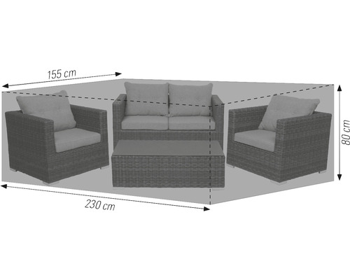 Schutzhülle für Gartenmöbel Acamp 230 x 155 x 80 cm Polyester anthrazit