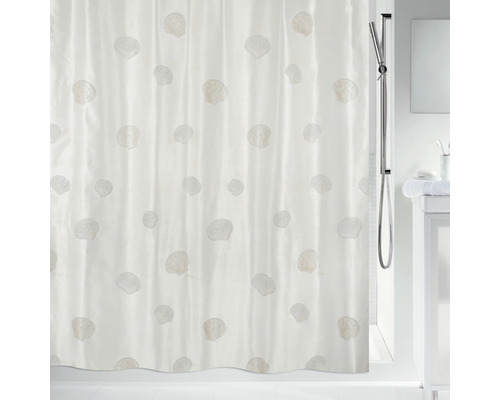 Rideau de douche spirella Atlantis champagne beige 240 cm x 180 cm 10.02965 Rideau de douche avec motif coquillage dans la salle de bain