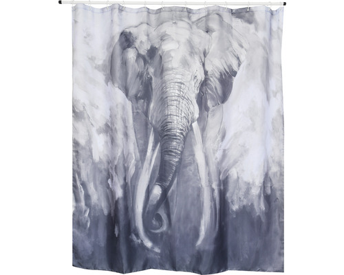 spirella Textilduschvorhang Elefant Grau 180 cm x 200 cm 10.20863